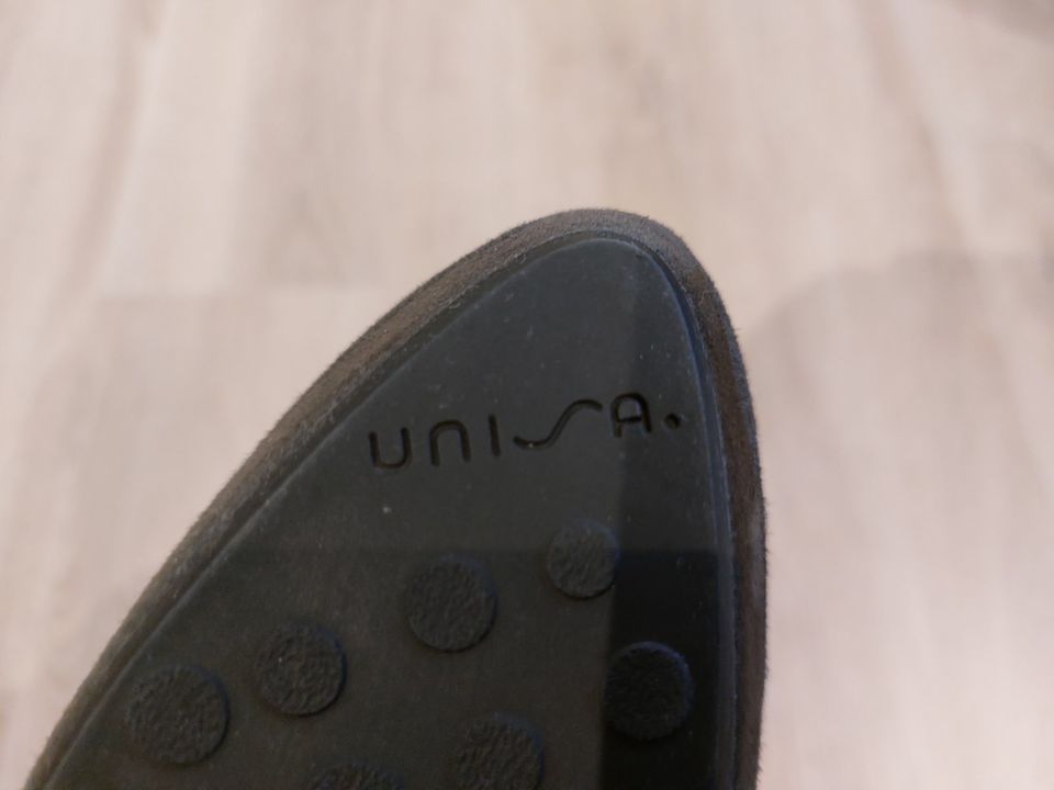 Unisa Wildlederstiefeletten mit Reißverschluss dunkelgrau, Gr. 40 in Obertraubling