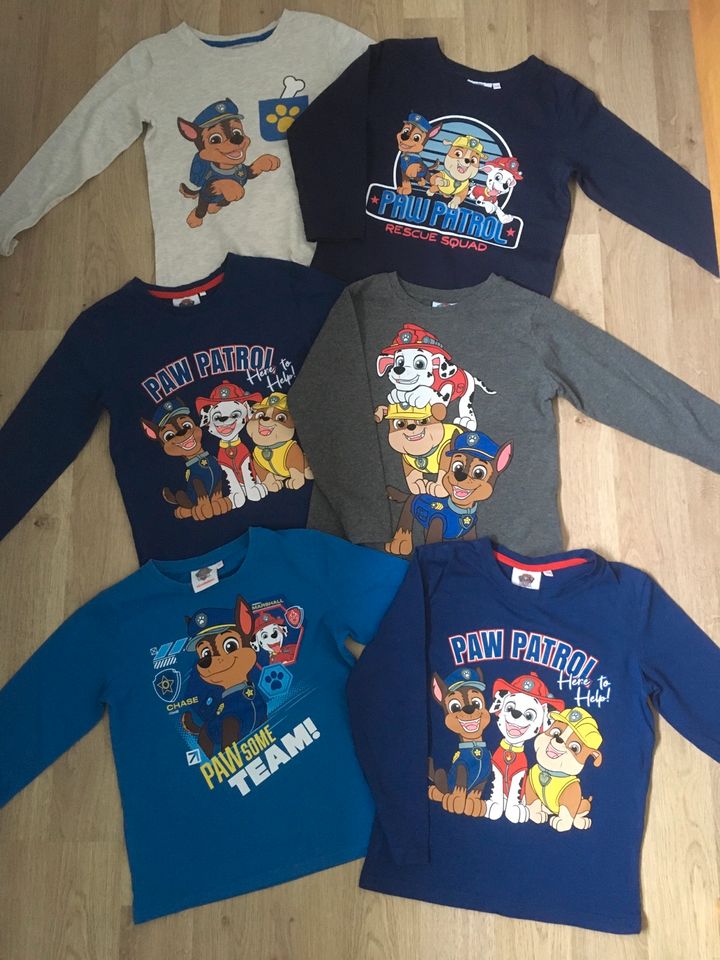 6 Langarmshirts Motiv Paw Patrol. 3 x Gr 122 und 3 x Gr 128. in Büdingen