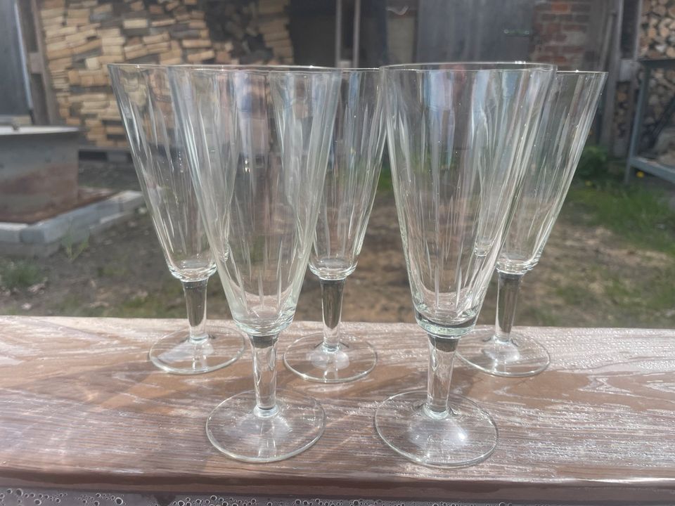 Sektgläser vintage alt 5 Stück Glas Gläser in Schulzendorf bei Eichwalde