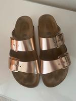 Birkenstock Schuhe Sandalen Pantoletten Gr. 39 rosé metallic Wandsbek - Hamburg Farmsen-Berne Vorschau
