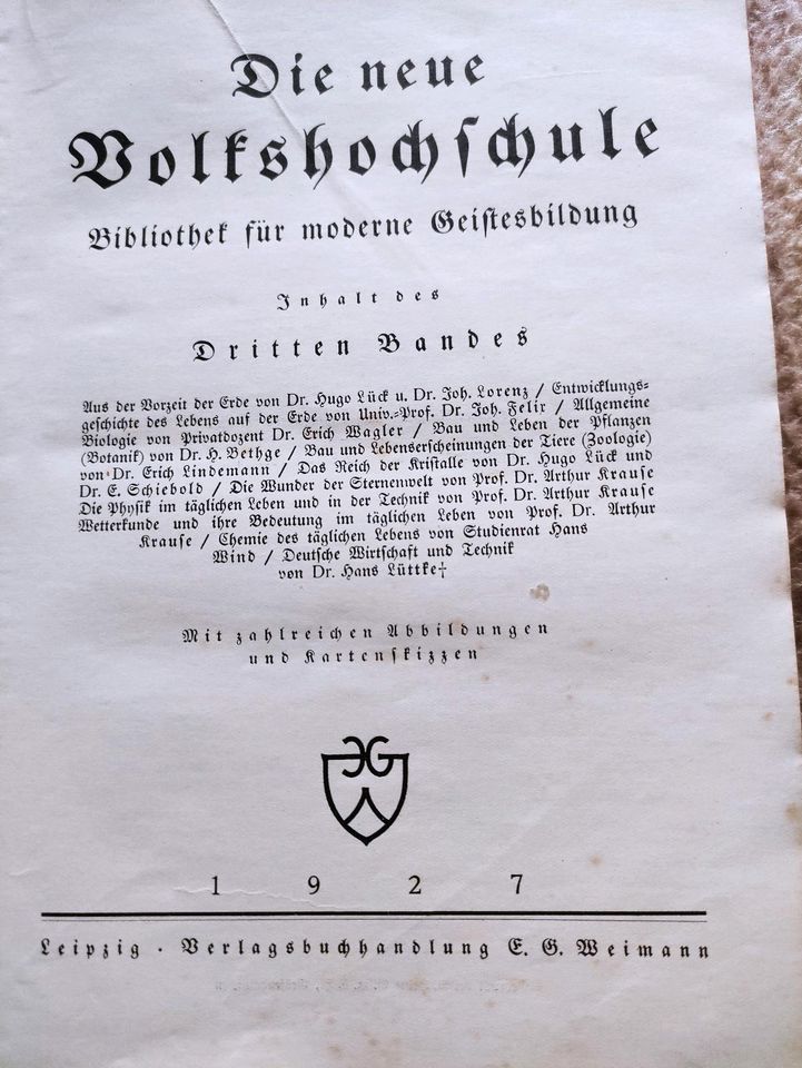 DIE NEUE VOLKSHOCHSCHULE.. DRITTER BAND 1927 in Ratzeburg