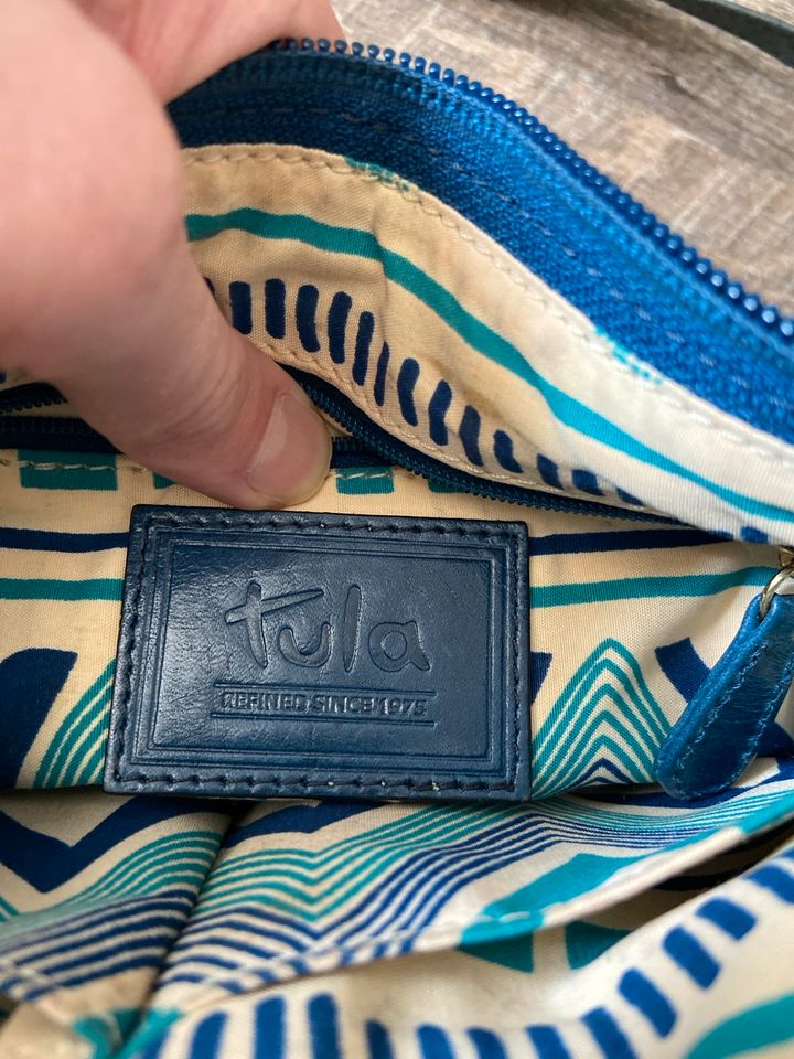 Tula Echt Leder Damen Tasche Schultertasche blau in Flensburg