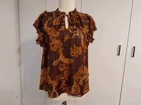 MOS MOSH Bluse 34 XS Braun Kurzarm Vintage Look Retro Niedersachsen - Jork Vorschau