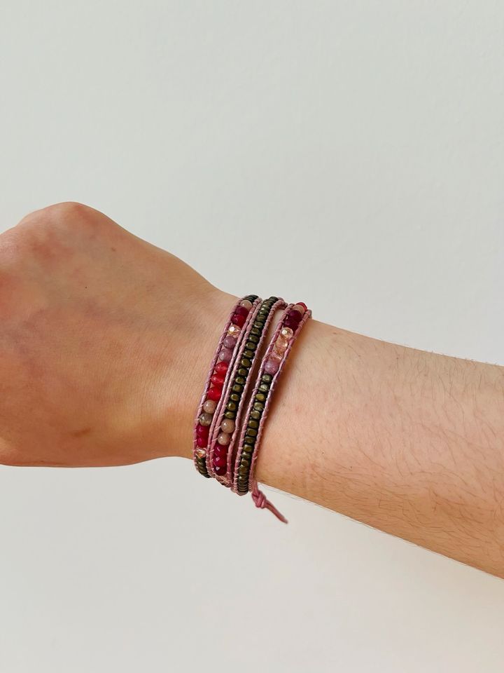 Nakamol Wickelarmband, Rosa-Pink in Krefeld