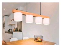 Lampe Pendel Leuchte Holz, Stoff weiß, H150cm Nordrhein-Westfalen - Erkrath Vorschau