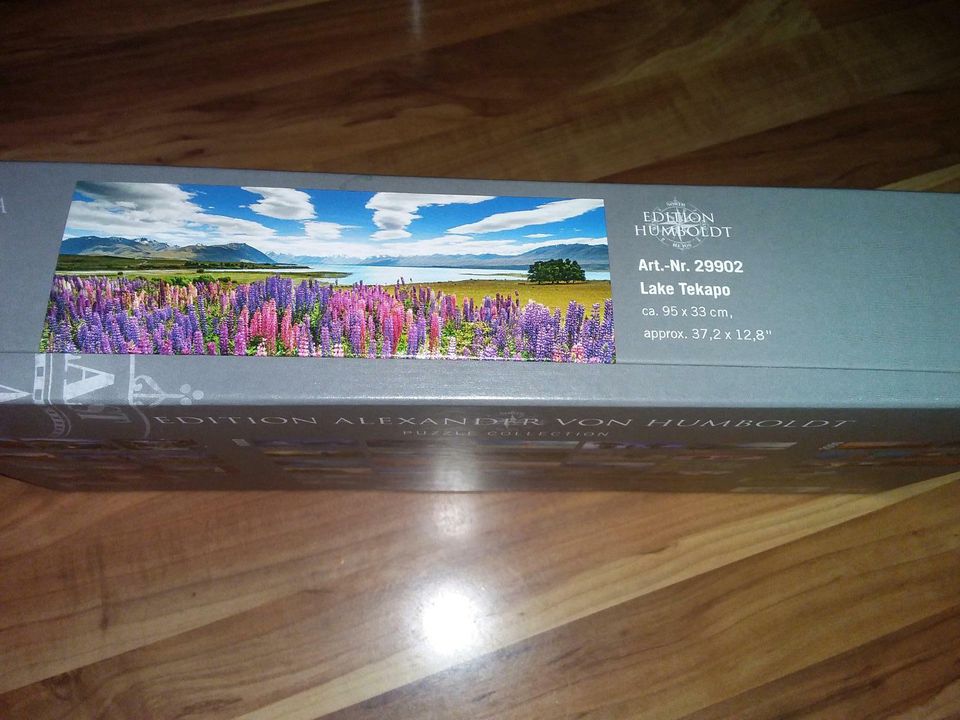 Puzzle, 1000Teile, Blumen,Panorama Lake Tekapo Landschaftsbild in Vitte