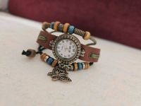 Neu! HIPPIE CHIC Armbanduhr Lederband Perlen Holz braun retro Nordrhein-Westfalen - Uedem Vorschau
