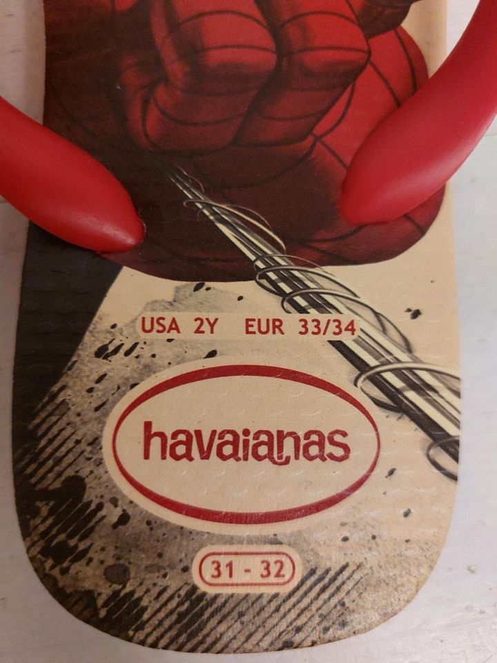 Havaianas Spiderman  Rot  Größe EUR 33 - 34 in Germering