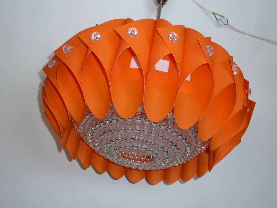 70er Hängelampe Deckenlampe Deckenleuchte Kunststoff orange in Heidenheim an der Brenz