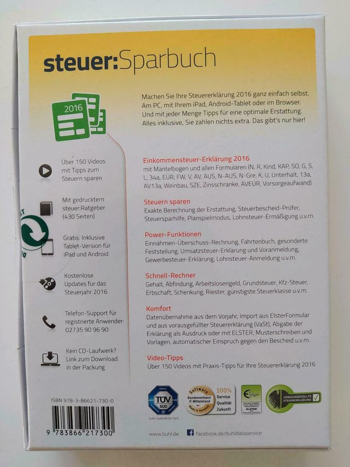 Steuererklärung 2016 in Radolfzell am Bodensee