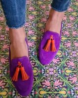 Loafer / Ballerina Größe 38/39 lila mit Trotteln Sachsen-Anhalt - Barleben Vorschau