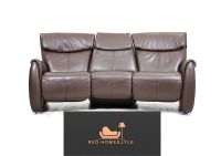 Designer Trapez Sofa Kino Relax Couch Leder Funktion Tisch Braun Nordrhein-Westfalen - Lage Vorschau