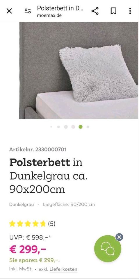 Stilvolles Polsterbett+Bettkasten+Matratze(90 x 200 cm) in Berlin