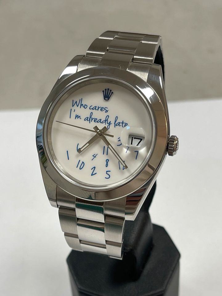 Rolex 126300 Datejust 41mm „Who cares I‘m already Late "Dial 2023 in Andernach