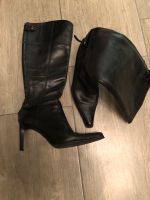 Schwarze Lederstiefel Größe 40 mit 9 cm Absatz Schacht oben 20 cm Nordrhein-Westfalen - Castrop-Rauxel Vorschau