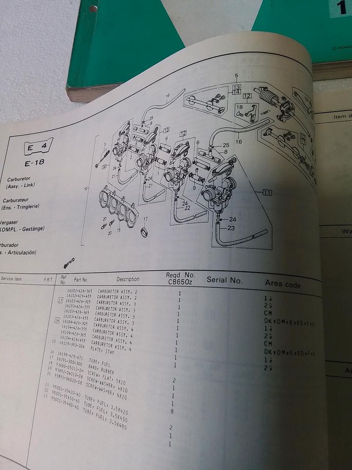 Honda CB 650z Ersatzteilkataloge 1978-1979 Stck.25€ in Recklinghausen