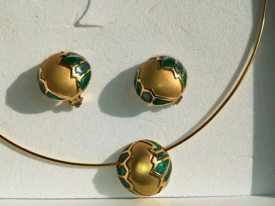 333 Gold Designer Schmuckset Collier Klipse in Saarbrücken