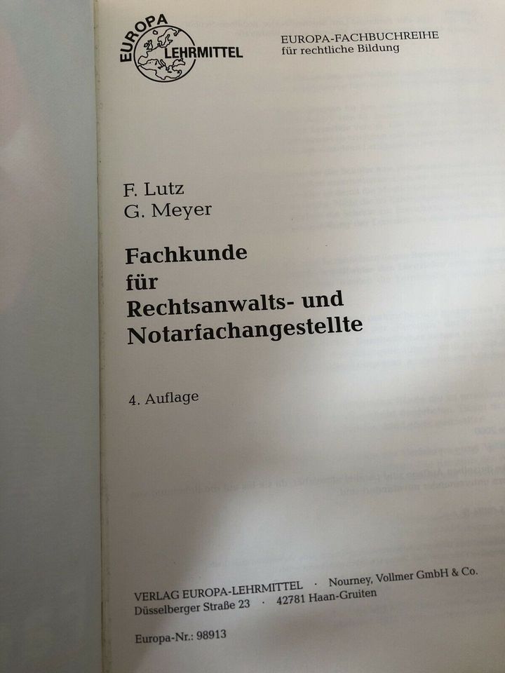 Fachkunde: für Rechtsanwalts- und Notarfachangestellte in München