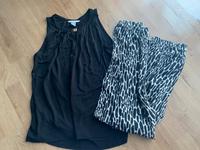 Sommer Set Damen H&M XS 164 Bluse weite Hose schwarz beige Bayern - Barbing Vorschau