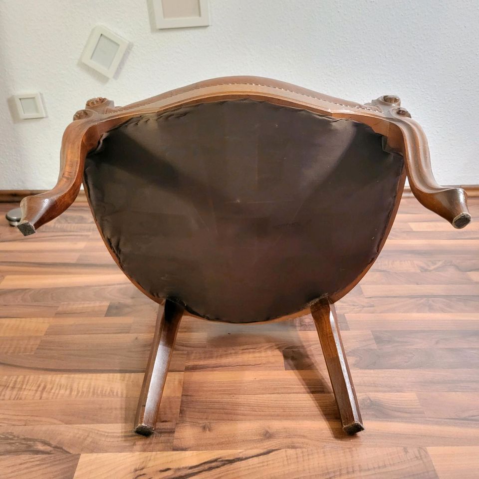 Vintage Barock Sessel Chippendale Sessel Stuhl mit Armlehnen in Wiesbaden