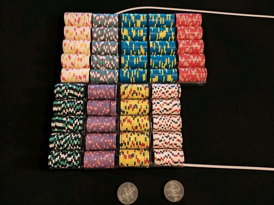 Pokerchips Cashgame + Turnier Set Keramik Pokerkoffer in Bad Staffelstein