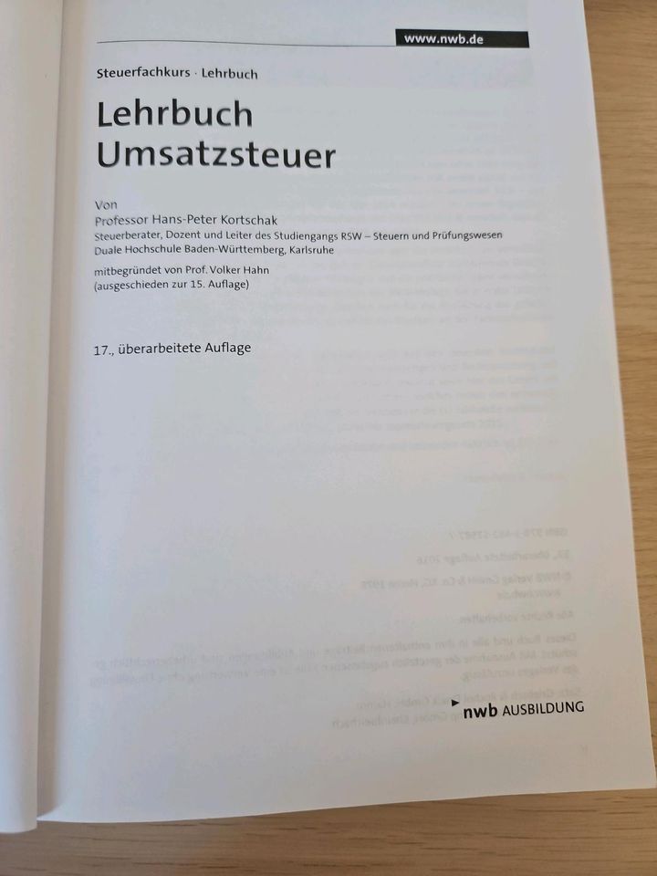 Lehrbuch Umsatzsteuer 17. Auflage in Marburg