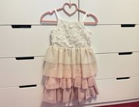 H&M Kleid rosa mit Glitzer 3D Blüten Einschulung Hochzeit Gr.128 Brandenburg - Leegebruch Vorschau