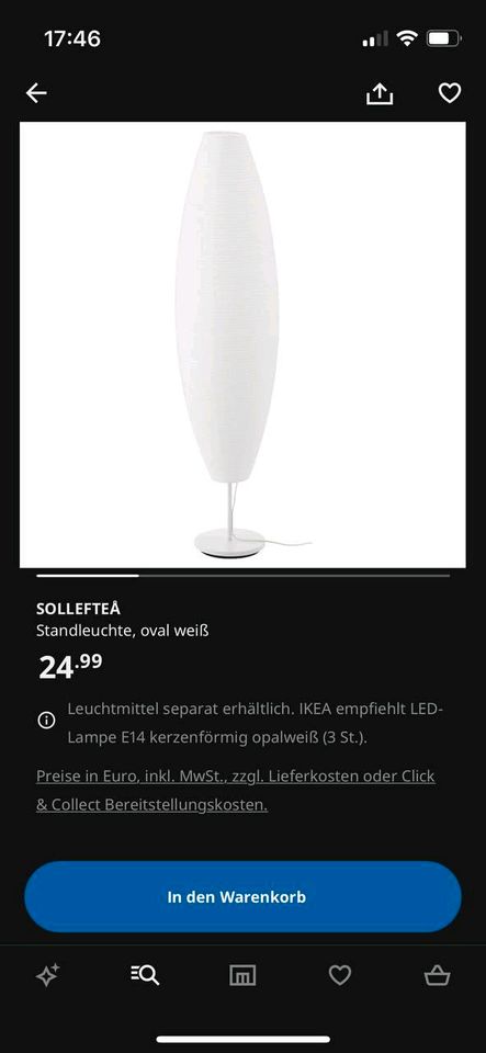 SOLLEFTEA LAMPE IKEA WEISS in Hamburg
