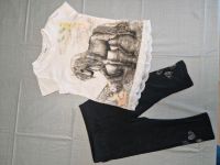 Pferd Rüschen Shirt weiss + Leggings Capri Herzen Glitzer 116 122 Bayern - Rattelsdorf Vorschau