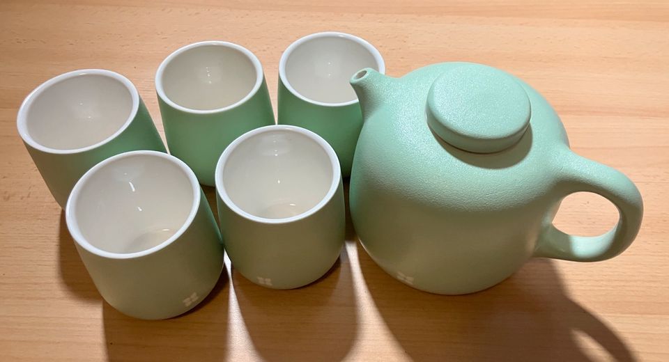 Waterdrop Tea Ceremony Set Teekanne mint 5 Teacups inkl. Versand in Gaggenau