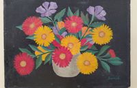 Ölbild naive Kunst Blumen Stilleben Leinwand Vintage Shabby Altstadt-Lehel - München/Lehel Vorschau