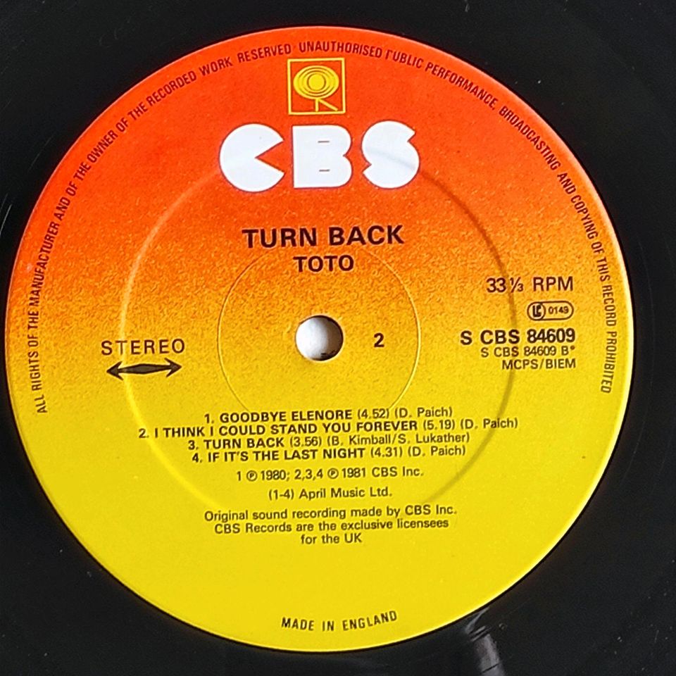 Vinyl-LP, Toto, Turn Back in Osnabrück