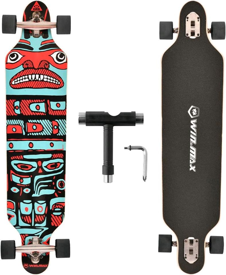 WIN.MAX Longboard Skateboard, 7-lagigem Ahornholz, ABEC-11 + Tool in Oberpleichfeld