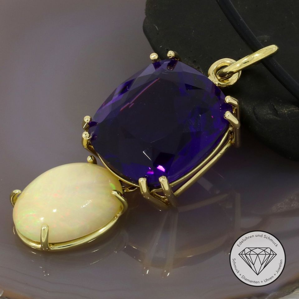 M*199049 Wert 2.850,- Amethyst Opal Anhänger 585 Gold 14 KT XXYY in Essen