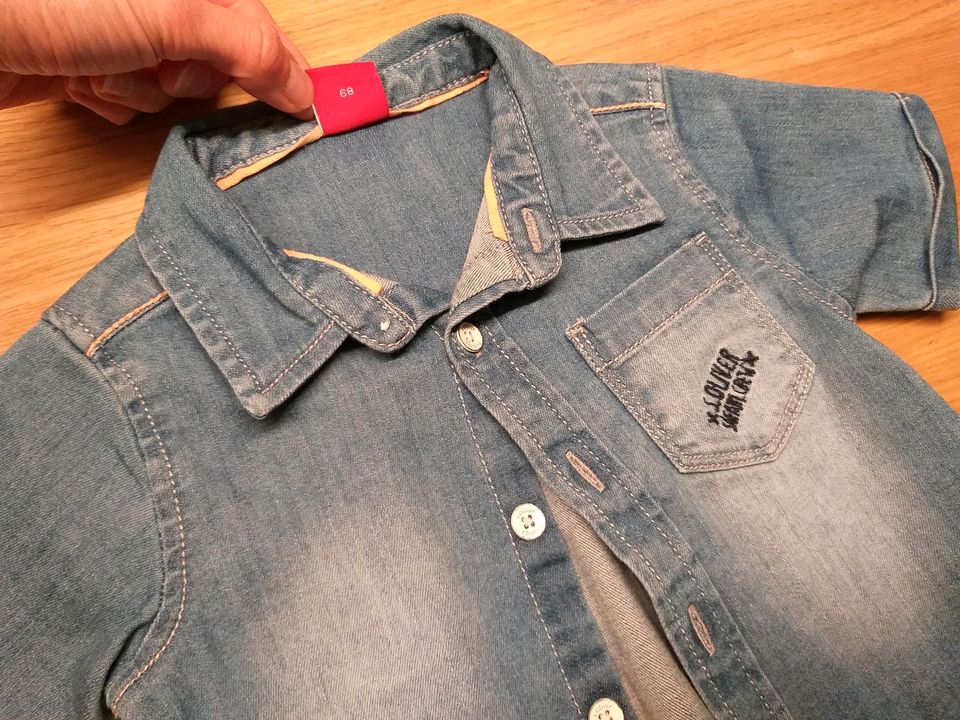 Jeans Bluse Baby Gr. 68 s.oliver Mädchen Kurzarm in Bretzfeld