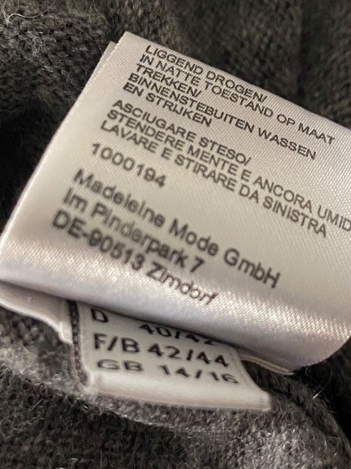 Damen Pullover Kurzarm mit Kaschmir Grau von Madeleine 42/44 in Fürth