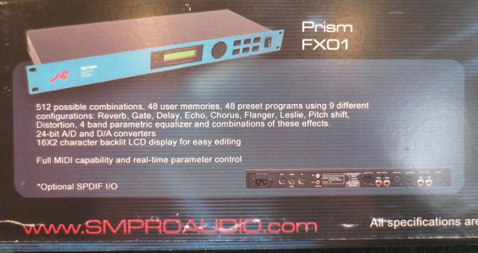 SM Pro Audio FX01 Prism Programmable Multi-effects Processor !!! in Bad Essen