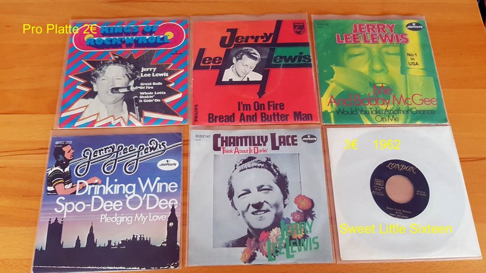 6 Jerry Lee Lewis Singles Preis steht auf Cover in Neustadt an der Weinstraße