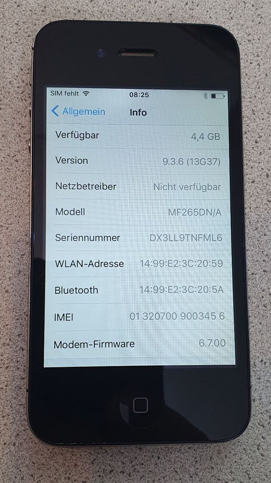 Apple iPhone 4s A1387 9.3.6 MF265DN/A schwarz 8GB in Freilassing