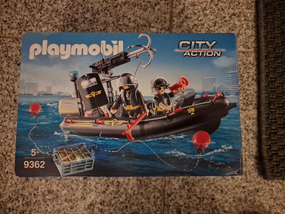 Playmobil City Action 9362 SEK-Schlauchboot in Gernsheim 