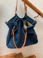 Handtasche blau Leder und Stoff Niedersachsen - Alfeld (Leine) Vorschau