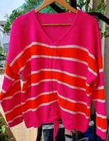 Super schöner Sommerpulli  Gr.  50 Orange Weiß Pink Neuwertig Hessen - Lich Vorschau