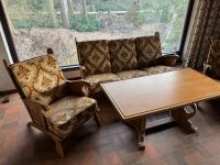alte Sitzgarnitur Wohnzimmer Holz Garnitur mit Tisch Niedersachsen - Hitzacker Vorschau