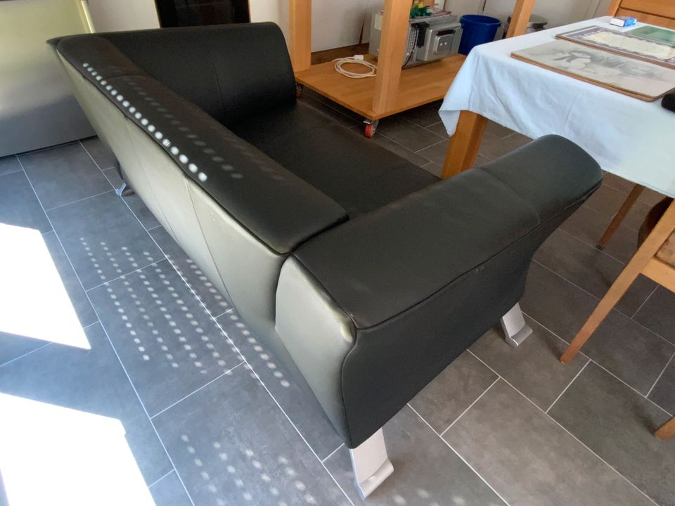 Rolf Benz 322 Designer Leder Sofa Schwarz Zweisitzer Couch TOP in Lemförde