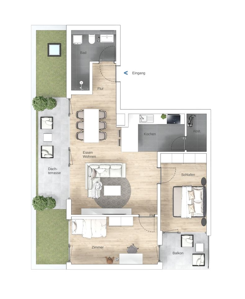 3 Zimmer Wohnung im Neubauprojekt in Langenau im KFW40 Standard in Langenau