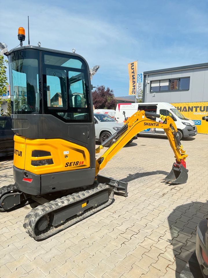 NEU Shantui SE18SR Kurzheck Minibagger 1,8t / Bagger Kaufen / Bagger Mietkauf / Bagger Leasing / Bagger mieten in Nüsttal