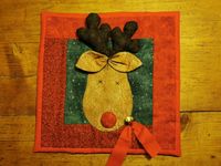 Wandbehang Elch Weihnachten Rudolf rote Nase Handmade Näharbeit Nordrhein-Westfalen - Bad Laasphe Vorschau