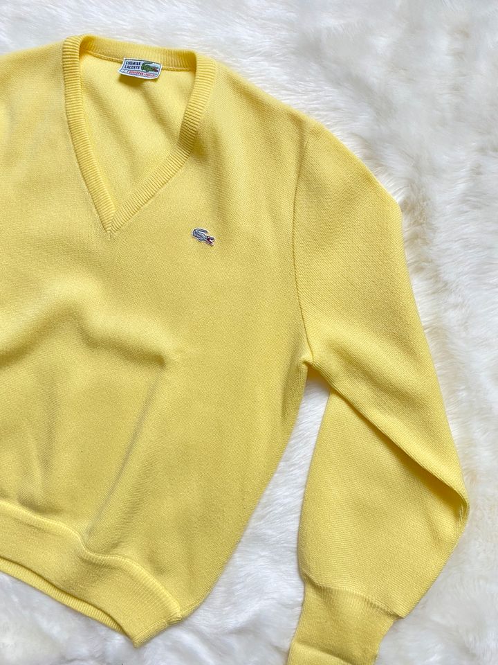 Vintage Lacoste Pullover Herren mit v Schnitt gelb Größe L in Köln