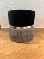 Sitzpouf Sitzhocker Pouf Silber grau schwarz Boho Chic Design Rheinland-Pfalz - Idar-Oberstein Vorschau