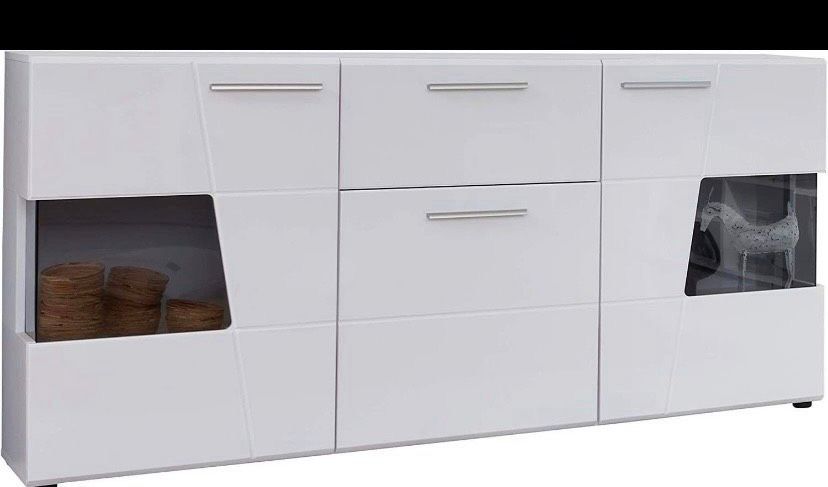 Sideboard Kommode Anrichte Weiß Hochglanz in Nieheim